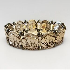 Vintage-Style Buffalo Nickel Stretch Bracelet – Western Charm Jewelry